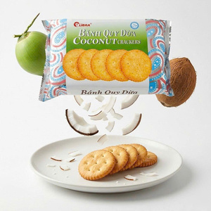 บิสกิตมะพร้าว 160 กรัม อร่อย กรอบ หวาน ขนมขบเคี้ยวทรงกลม ผลิตจำนวนมาก รับผลิตแบบ ODM - Product Image 1