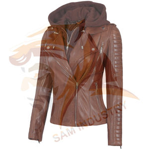 Chaqueta de Cuero para Mujer, Talla Adulto, Informal, Transpirable, Impermeable, Cortavientos, Ligera, de la Mejor Calidad - Product Image 5