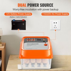 Incubateur automatique pour 12 œufs de volaille avec contrôle de la température et de l'humidité, retourneur d'œufs inclus pour l'éclosion des œufs - Product Image 6