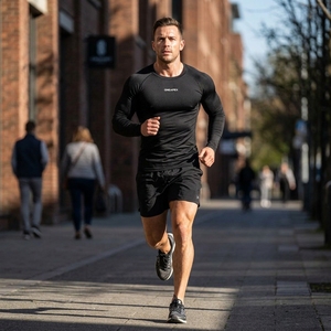 Men <b>Compression</b> T <b>Shirt</b> <b>Black</b> Long Sleeve Athletic Gym Training Sportswear Custom Logo Fitness Running Workout <b>Shirt</b> - Product Image 4