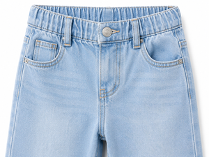 Pantalones Vaqueros Culotte de Pierna Ancha para Niñas, Lavado Claro, con Dobladillo con Volantes, Prenda Inferior Informal y Elegante, Tejido de Mezcla de Algodón Premium, Cómodo - Product Image 4