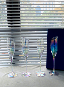 Juego de Copas de Vino Tinto Arcoíris de Lujo, Copas de Champán Coloridas de Tallo Alto, Cristal Electrochapado para Uso en Hoteles con Caja de Regalo - Product Image 3