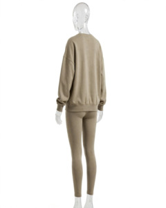 Ensemble de survêtement 2 pièces décontracté pour femme, sweat-shirt oversize à col rond avec poches, en molleton anti-boulochage, idéal pour le printemps - Product Image 4