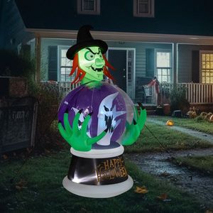 5.9ft Witch and Crystal Ball Inflatable Outdoor Halloween Yard Decorations for Festive Holiday Decorations - Product Image 5