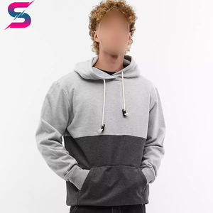 Sweat-shirts à capuche pour homme, couleur contrastée bleu et noir, bonne qualité, lavables en machine, best-seller, légers, manches régulières, vêtements décontractés - Product Image 3