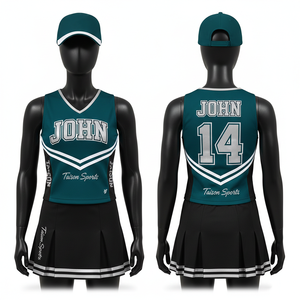 Jersey de Animadoras Premium de Poliéster y Spandex GSM para Mujer, Diseño con Paneles Color Granate, Impresión por Sublimación, Logotipo Personalizado, Uniforme de Animadoras - Product Image 3