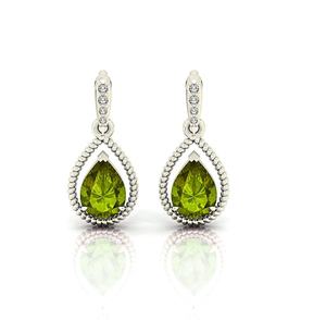 Pendientes de Peridoto en Oro de 14K sobre Plata de Ley 925, Joyería de Lujo para Mujer, Ideal para Fiestas y Regalos - Product Image 2