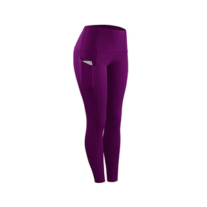 High Waist Black <b>Leggings</b> <b>With</b> <b>Pockets</b> Full Length Seamless Knitted Sporty Style Stretch Breathable Comfortable Quick Dry - Product Image 6