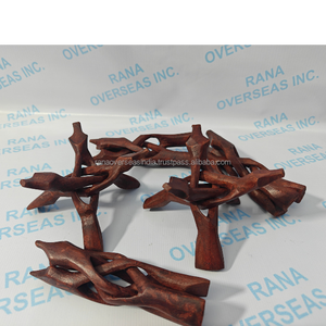 Support trépied en bois entrelacé pour coquillages décoratifs, cristaux bruts et ornements de jardin – Cadeau idéal pour une esthétique de maison sorcière - Product Image 2