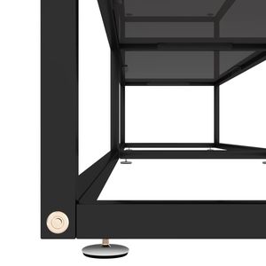 Grand meuble TV en verre trempé noir et acier thermolaqué pour salon - Product Image 5