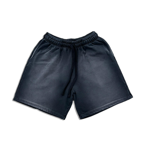 Pantalones Cortos Deportivos Personalizados 100% Algodón, Lavado Ácido, Estilo Jogger, Rasgados, Felpa Francesa, Lisos, para Hombre - Product Image 3