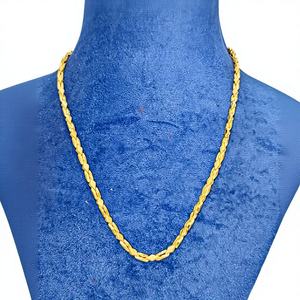 Cadena BaRFI FANCY de oro macizo de 22 quilates para hombres y mujeres, collar de eslabones de oro amarillo auténtico, joyería fina de uso diario, regalo unisex - Product Image 1