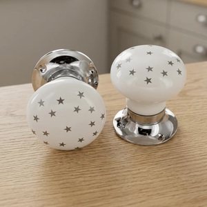 Modern Style Grey Stars White Ceramic Mortice Door <b>Knobs</b> MLH 108 Furniture Handles <b>for</b> Cabinets <b>Dressers</b> Kitchen Drawers - Product Image 5