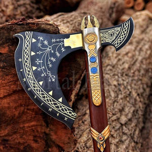 TheWizCrafts Handmade BIG <b>Viking</b> God Tomahawks Premium Quality DIY Decorative Forged Steel Blade Wooden Handle | 3-Year Warranty - Product Image 5
