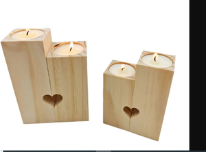 Wooden Square <b>Tea</b> <b>Light</b> Holder Set of 6 Natural Finish Home Decoration Candle Holders - Product Image 1