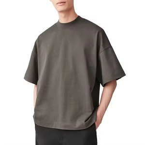 เสื้อยืดโอเวอร์ไซส์ทรงบ็อกซี่คุณภาพสูงสำหรับผู้ชาย ผ้าฝ้าย 100% เนื้อหนา ระบายอากาศได้ดี แห้งเร็ว ทรงไหล่ตก รับสกรีน/พิมพ์ลาย DTG - Product Image 1