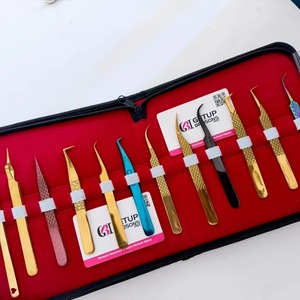 แหนบดัดขนตาปลายเรียบขนาด 10 มม. ป้องกันแม่เหล็ก ทำจากสแตนเลส  มีหลายแบบให้เลือก ได้แก่ สีทอง/สีน้ำเงิน/สีดำ/สีโรสโกลด์/สีรุ้งพลาสมา - Product Image 2