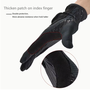 Gants d'équitation en similicuir pour hommes, couleur unie, coupe classique, antidérapants, accessoires équestres, gants d'équitation en similicuir avec grip en cuir - Product Image 5