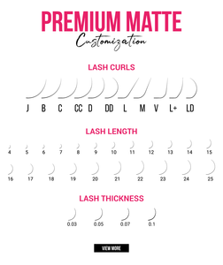 Extensions de cils Charmlash en gros, noir mat intense, qualité supérieure, cils russes personnalisables, noir profond glamour - Product Image 5
