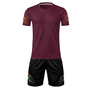 Conjunto de Uniforme de Fútbol de Alto Rendimiento, 100% Poliéster, Corte Automatizado, Color Degradado, Cuello Redondo, Jersey y Pantalones Cortos - Product Image 4