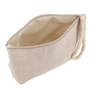 Elegante Bolsa de Cosméticos de Yute Ecológica con Cierre, Bolsa de Viaje para Guardar Maquillaje - Product Image 3