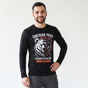 T-shirt de yoga à manches longues imprimé par sublimation pour homme, coupe ajustée, 100 % polyester, séchage rapide, haut de fitness, t-shirt à col rond pour homme - Product Image 1