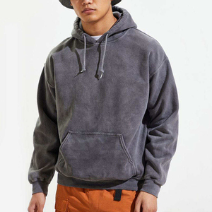 High Quality Jazo Industries Cotton Acid Wash Breathable Pullover Hoodie Winter <b>Thick</b> <b>Fleece</b> 300g Custom Sweatshirt for Men - Product Image 1
