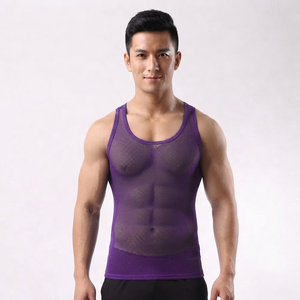 Factory Price Breathable <b>Men</b> Sports Mesh Sleeveless Mesh <b>Singlets</b> <b>for</b> <b>Men</b> Transparent Vest <b>for</b> Sale Transparent Vest - Product Image 4