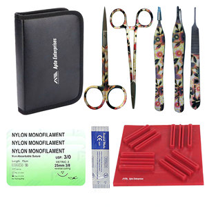 Surgical <b>Kit</b> Includes Tweezers Forceps Scalpel Handle and <b>Suture</b> Tools High-Quality German Steel Advanced - Product Image 1