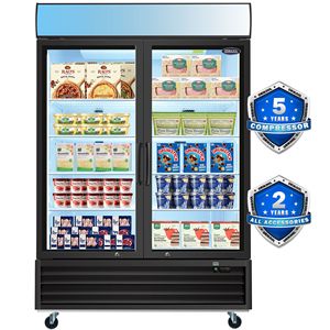Congélateurs et Réfrigérateurs Commerciaux ORIKOOL à Porte Vitrée, 44,7 pi³ – Vitrine Réfrigérée avec Panneau Supérieur LED et Porte Battante, Modèle Vertical - Product Image 3