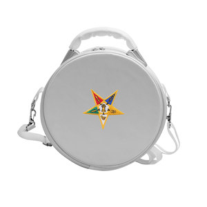 Premium White Star Machine EMB <b>Hat</b> <b>Box</b> (White) with Zipper Closure Lightweight Excellent Protection - Product Image 1