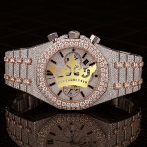 Fashion Rose Gold Diamond Watch Men Full Pave CZ Bracelet <b>Wristwatch</b> - Product Image 1