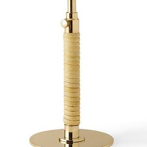 Porte-bougie conique de luxe en laiton doré, enveloppé de rotin, hauteur réglable, style moderne bohème, pour centre de table de mariage - Product Image 6