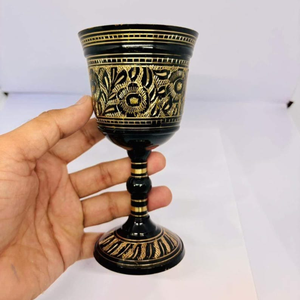 Decorative Handmade Brass Roman <b>Wine</b> <b>Goblet</b> with Velvet Storage Box Vintage Sustainable 200mL Capacity Customizable - Product Image 2