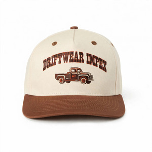 Casquette de camionneur structurée à profil haut, 5 panneaux, snapback, en sergé de coton, hiver, bicolore, logo brodé plat, unisexe, OEM - Product Image 2