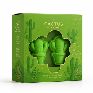 Bombas de Baño con Forma de Cactus, Naturales y Hechas a Mano, Diseño Personalizado y Lindo, Calidad de Exportación OEM - Product Image 2