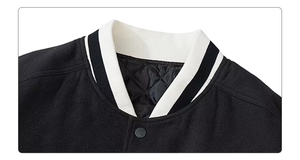 Blouson universitaire personnalisé en toile polyester/coton, style lycée et université, avec fermeture boutonnée, décontracté, hiver, professionnel, coupe haute - Product Image 4