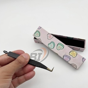Pince à épiler pour extensions de cils Black Diamond Grip, cils en vison, pointe fine de haute qualité, acier inoxydable, Beautivia International - Product Image 1