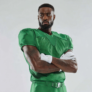 Maillot de football américain à col en V pour homme, séchage rapide, avec numéro, en maille, pour équipe - Product Image 3