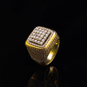 <b>Mens</b> 925 Sterling <b>Silver</b> Moissanite <b>Signet</b> <b>Ring</b> Square Top Iced IGI Certified Hip Hop Luxury Statement Lightweight - Product Image 6