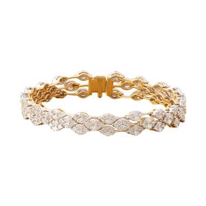 8.47 CT Marquise Princess Lab Grown Diamond Wide Tennis Bracelet 14K Two-Tone with 18K <b>Solid</b> Yellow <b>Gold</b> IGI Certified - Product Image 1