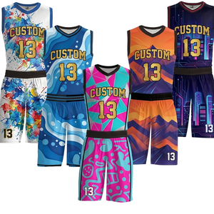 Ventes en gros des derniers maillots de basket-ball personnalisés réversibles sublimés, design de maillot de basket-ball pas cher, uniforme de basket-ball - Product Image 1