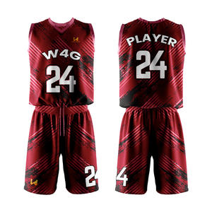 Conjunto de Camiseta de Baloncesto y Pantalones Cortos con Cordón Ajustable, Personalizado con Nombre de Equipo, Impresión por Transferencia de Calor, 100% Poliéster, Uniforme Transpirable - Product Image 4