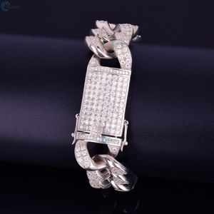 Pulsera de diamantes cultivados en laboratorio con incrustaciones de circonitas para él, pulsera cubana personalizada estilo hip hop, pulsera de lujo estilo rapero. - Product Image 4