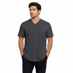 Maillot de baseball personnalisé pour homme, manches courtes, col mandarin, sublimation, tissu athlétique respirant 220g, uniforme d'équipe - Product Image 2