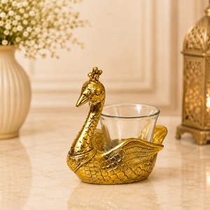 Candelabro de Cristal con Forma de Cisne, Dorado, Hecho a Mano, Decorativo para Mesa, Centro de Mesa para Sala de Estar - Product Image 2