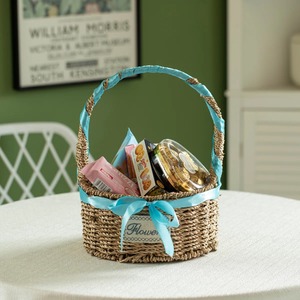 Seagrass <b>Wicker</b> Picnic <b>Basket</b> With Handle Handmade <b>Storage</b> <b>Basket</b> Wholesale eco-friendly Made in Vietnam - Product Image 4