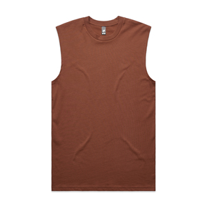 Débardeur en tricot sans manches pour homme, col rond, couleur unie, coupe classique, vêtement décontracté, respirant, 100% coton biologique, marron - Product Image 1