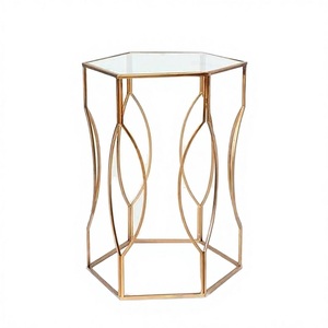 Mesa de Centro Moderna con Estructura Metálica en Color Dorado para Decoración del Hogar, Hoteles y Fiestas de Boda, Disponible a Precio Económico al por Mayor - Product Image 3