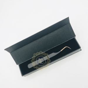 แหนบคีบขนตาแบบกำหนดเองแหนบเคลือบผงสีดำด้านสีโรสโกลด์สไตล์ใหม่ - Product Image 6